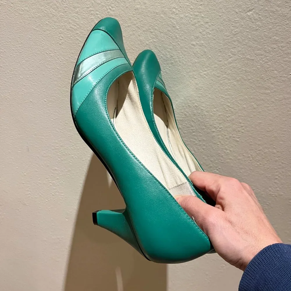 Emerald Green Heels - Size 9 - Seychelles - Super Cute - Picture 14 of 16